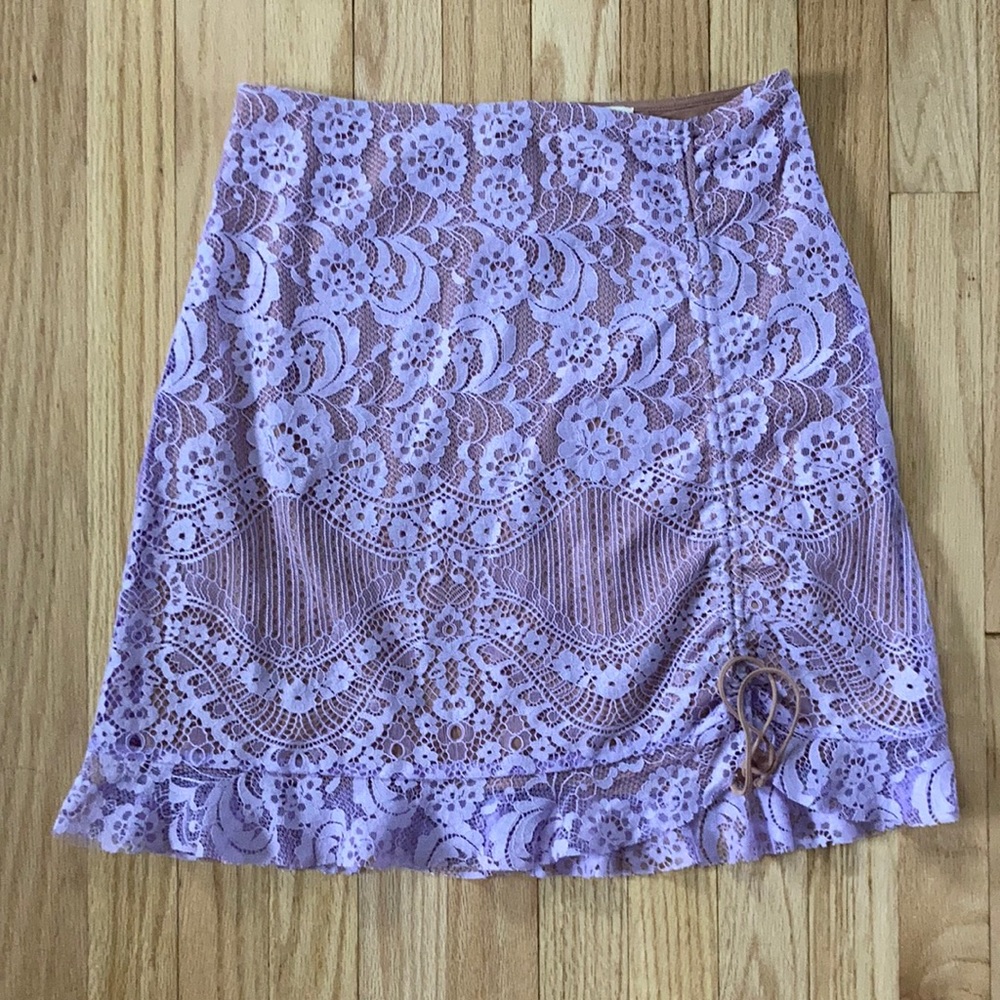 For Love and Lemons Valentina Lace Miniskirt Size Large